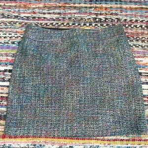 Loft Skirt - Blue Multi-color Tweed